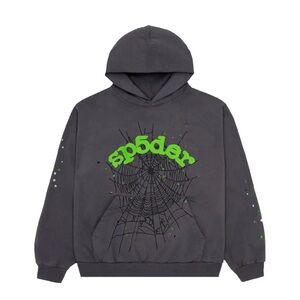 Sp5der Wait Web Hoodie Slate Grey